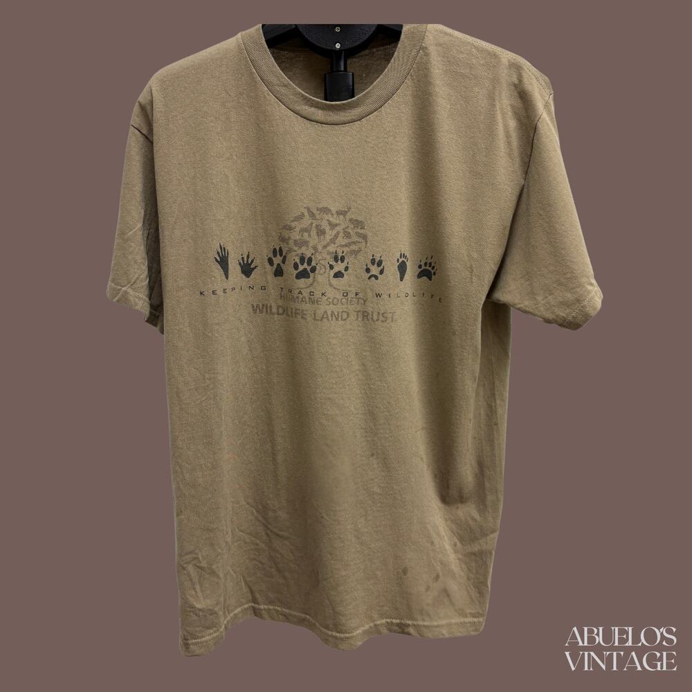 Alstyle Wildlife Graphic Tee | Brown Cotton | Size L | Vintage